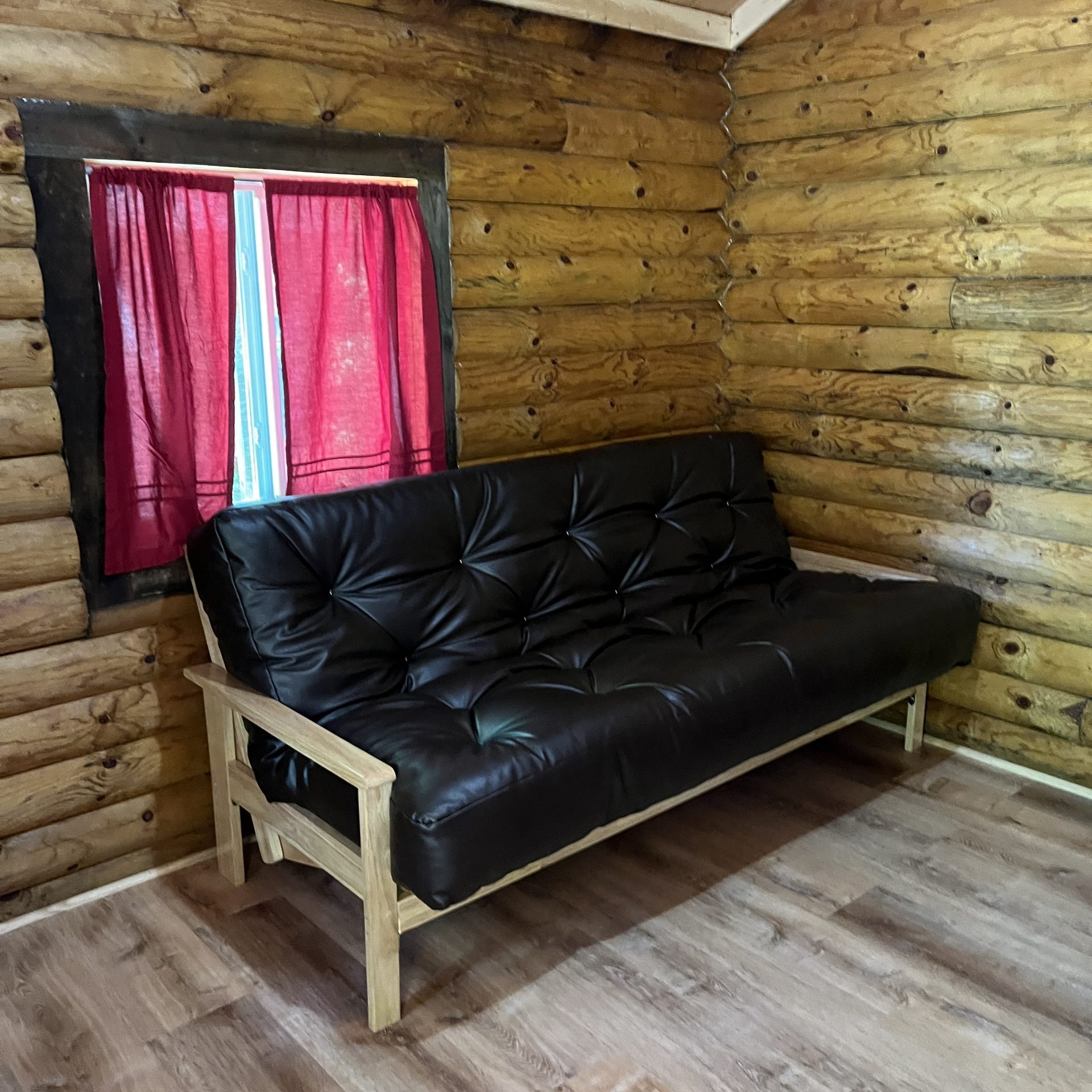 primitive cabin couch