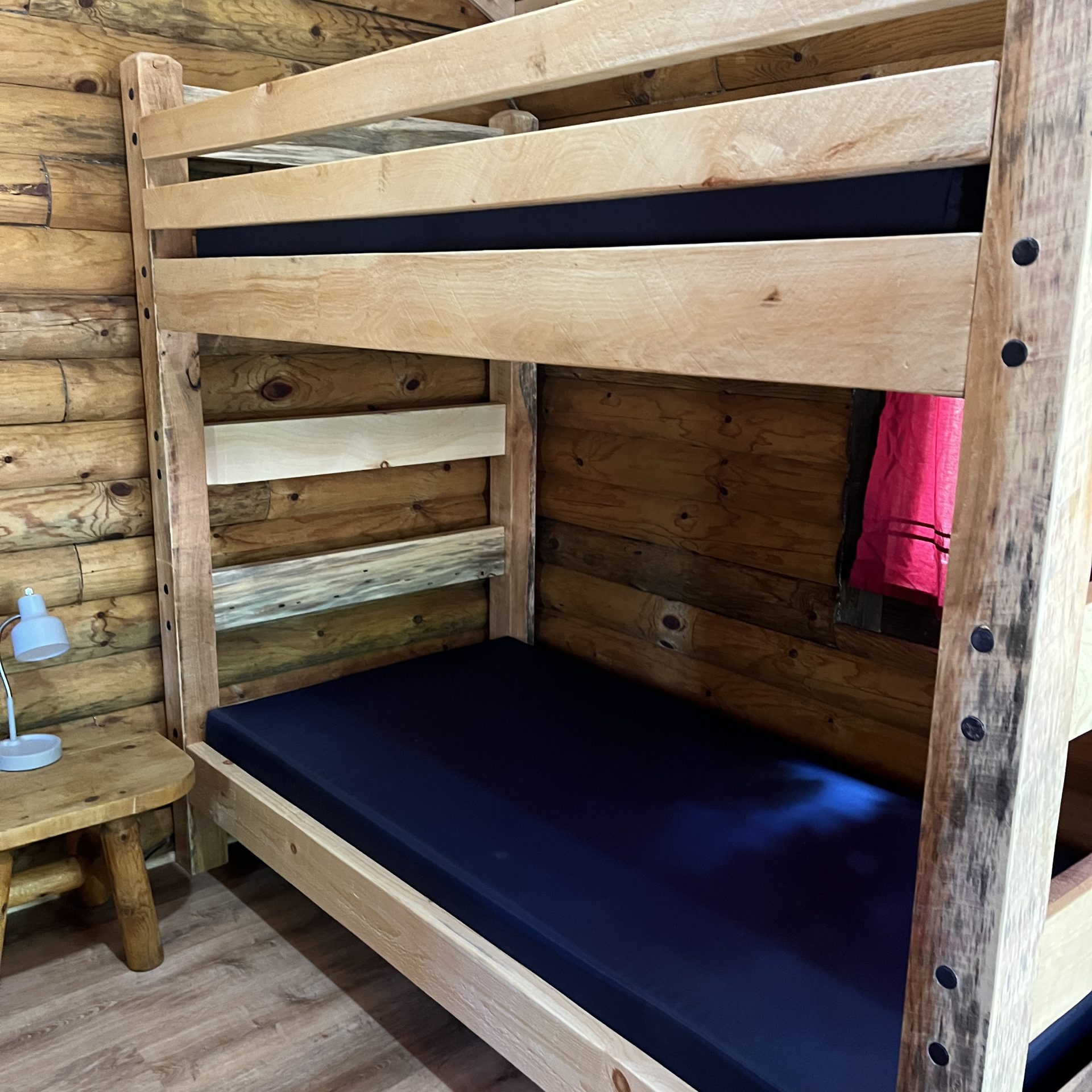 bunk beds in primitive cabin