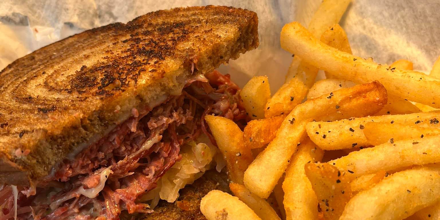 reuben and fries at timbers eats and treats reuben and fries at Timbers Eats and Treats at Gateway Park Campground in Hillsdale MI