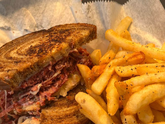 reuben and fries at timbers eats and treats reuben and fries at Timbers Eats and Treats at Gateway Park Campground in Hillsdale MI